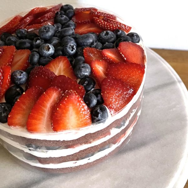 Red, White & Blue-Berry Torte